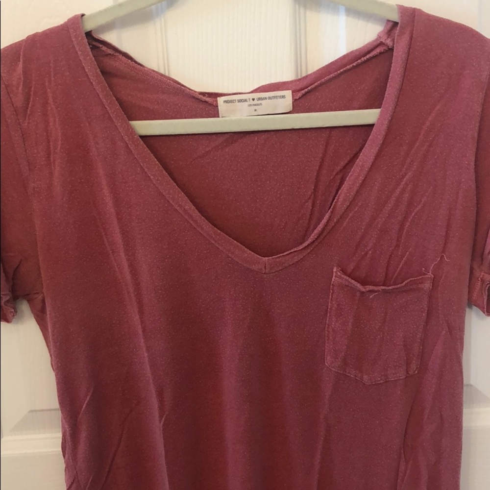 Red V-Neck Tee - Picture 2 of 5